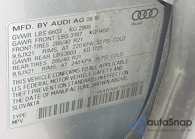 WA1VAAF70HD021216: 44149481