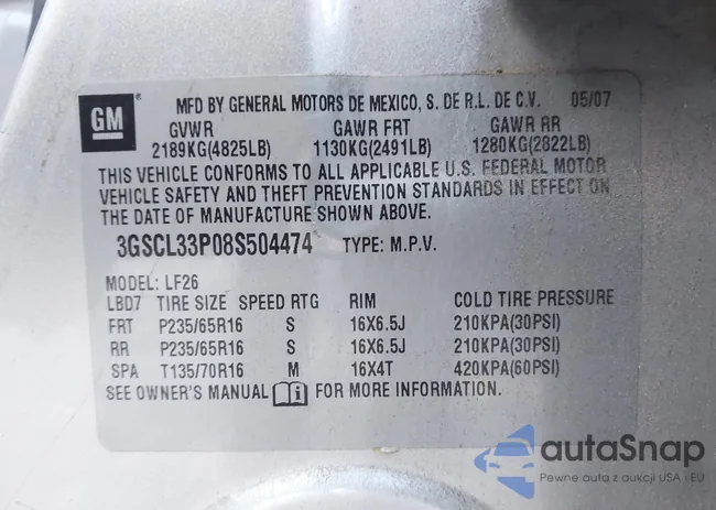 3GSCL33P08S504474: 44149552