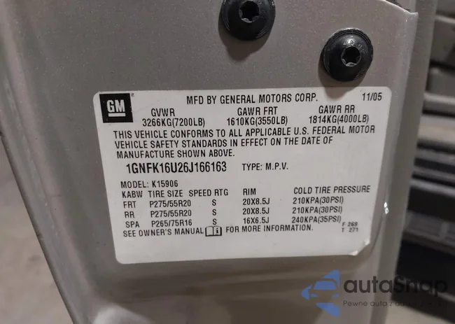 1GNFK16U26J166163: 44149761