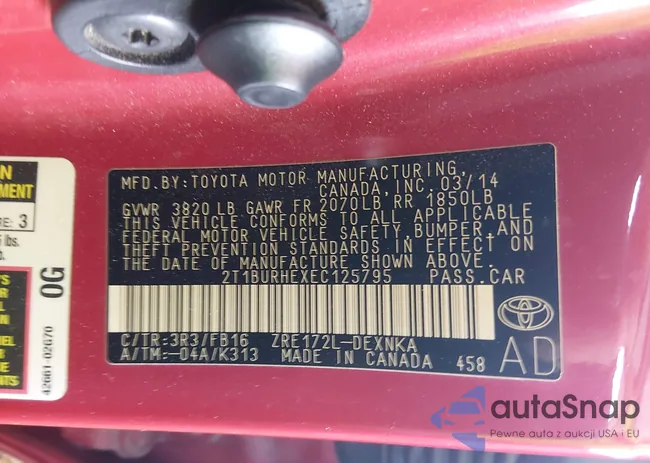 2T1BURHEXEC125795: 44149763