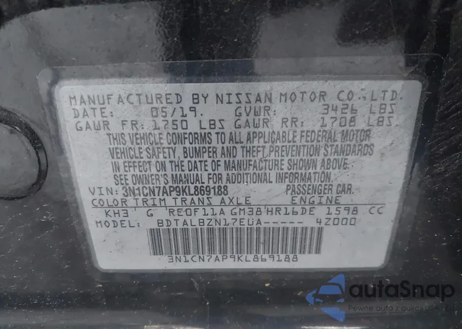 3N1CN7AP9KL869188: 44149918