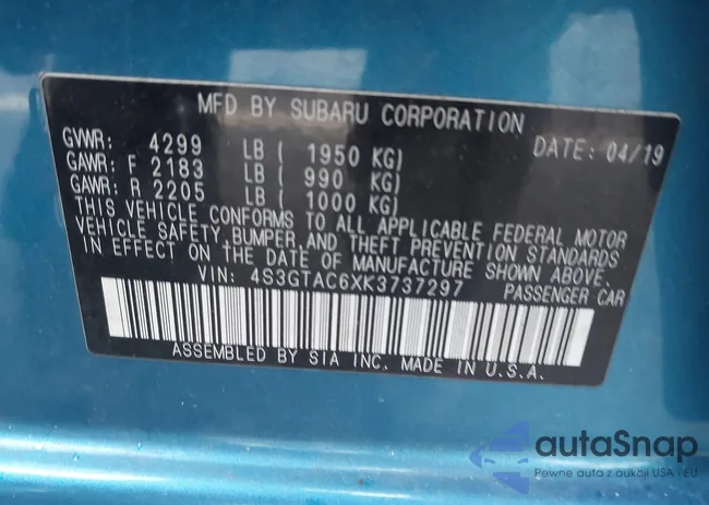 4S3GTAC6XK3737297: 44150032