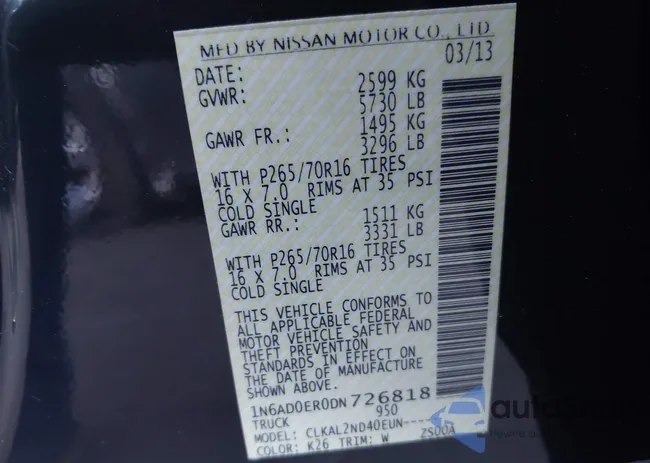 1N6AD0ER0DN726818: 44149072