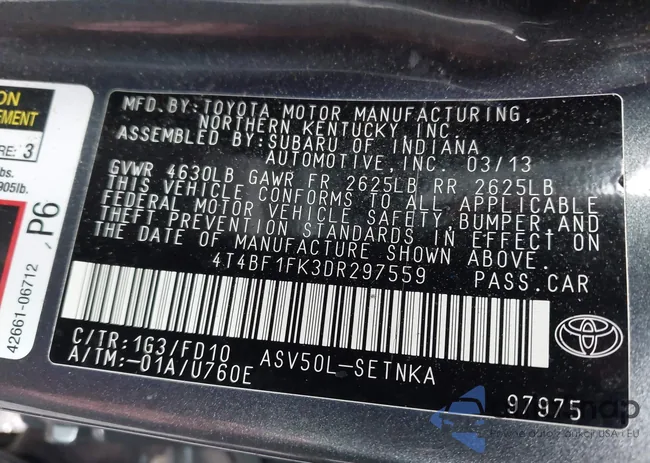 4T4BF1FK3DR297559: 44149174