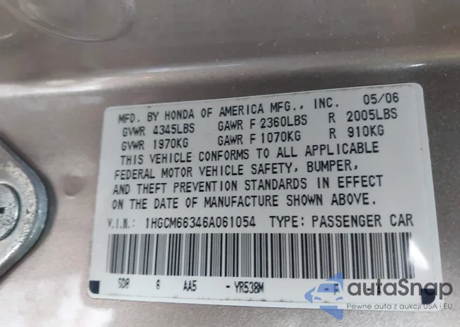 1HGCM66346A061054: 44149187