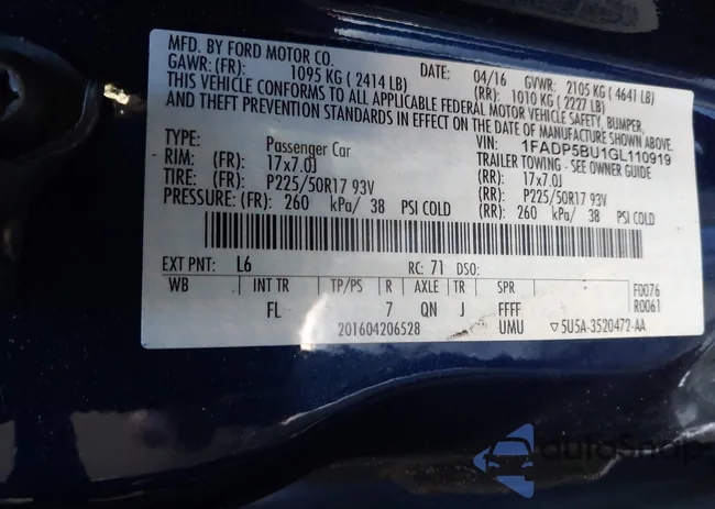 1FADP5BU1GL110919: 44149236