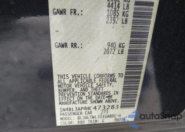 1N4BL3AP4HC473283: 44149263