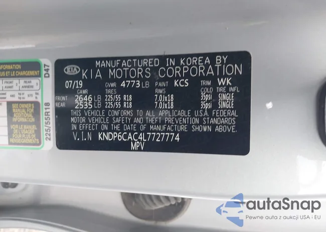 KNDP6CAC4L7727774: 44150525