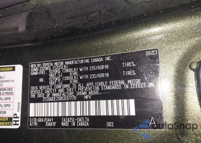 2T2GGCEZXRC037770: 44150615