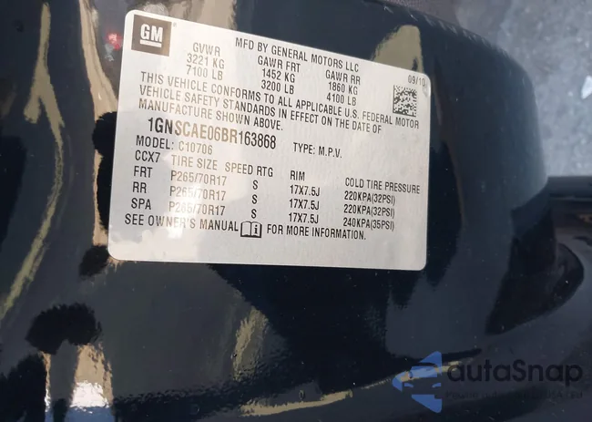 1GNSCAE06BR163868: 44150626