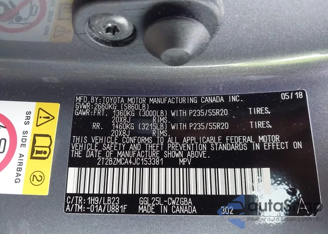 2T2BZMCA4JC153381: 44150654