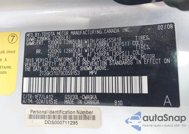 2T2GK31U79C059153: 44150728