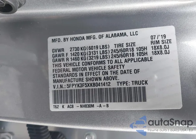 5FPYK3F5XKB041412: 44150760