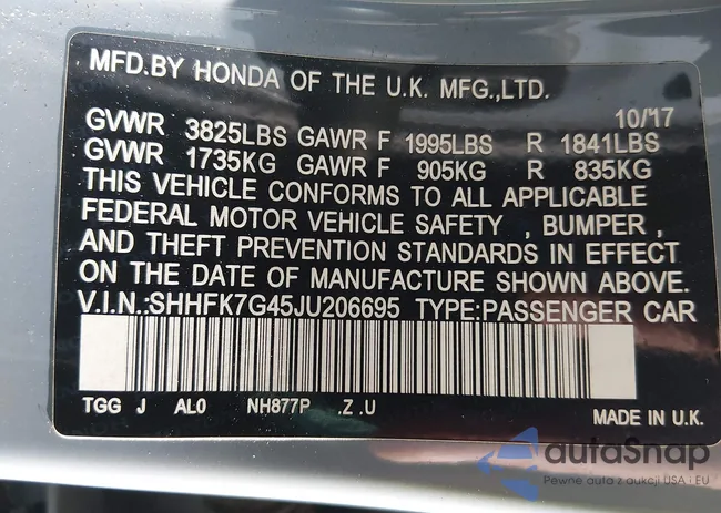 SHHFK7G45JU206695: 44150913