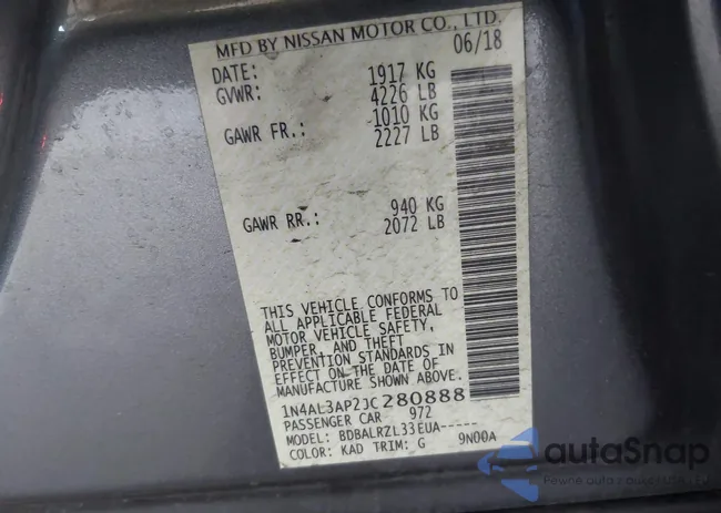 1N4AL3AP2JC280888: 44150932