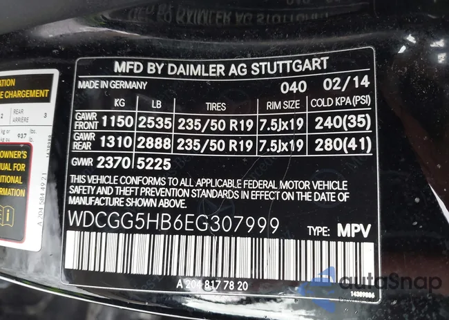 WDCGG5HB6EG307999: 44150988