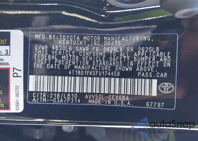 4T1BD1FK5FU174459: 44151000