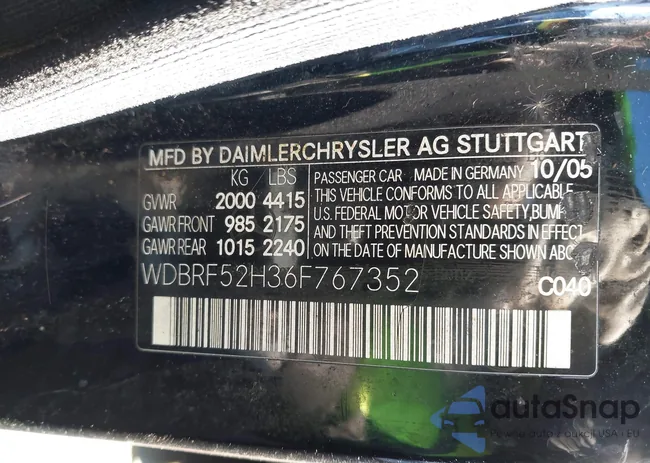 WDBRF52H36F767352: 44151016