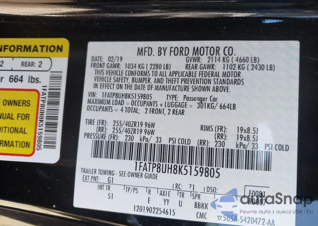 1FATP8UH8K5159805: 44150194