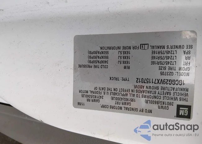 1GCGG29VX71157012: 44150222