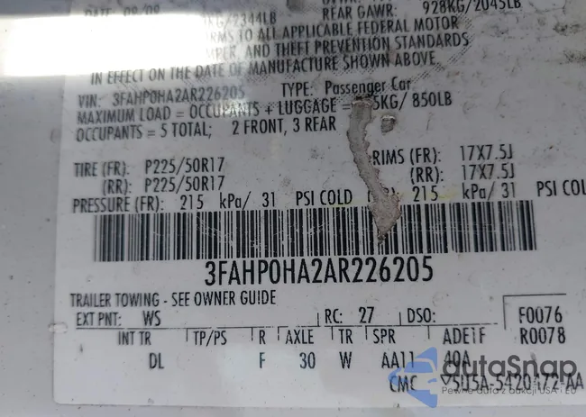 3FAHP0HA2AR226205: 44150266