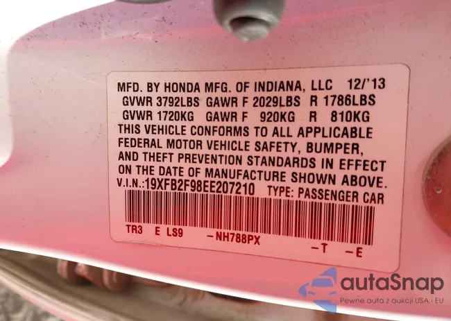 19XFB2F98EE207210: 44150315