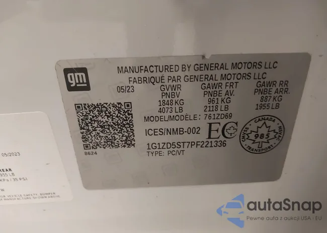 1G1ZD5ST7PF221336: 44150343