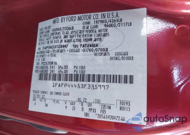 1FAFP44453F335997: 44151469