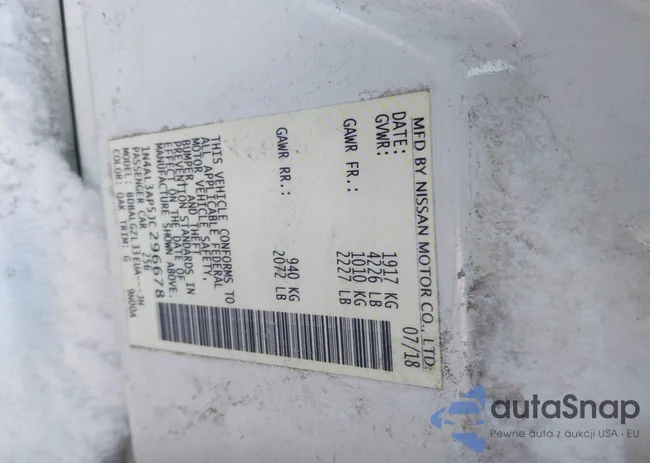 1N4AL3AP5JC296678: 44151501