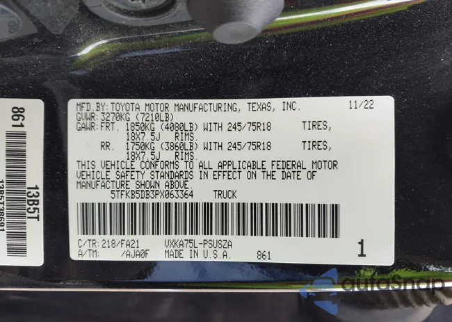 5TFKB5DB3PX063364: 44151631