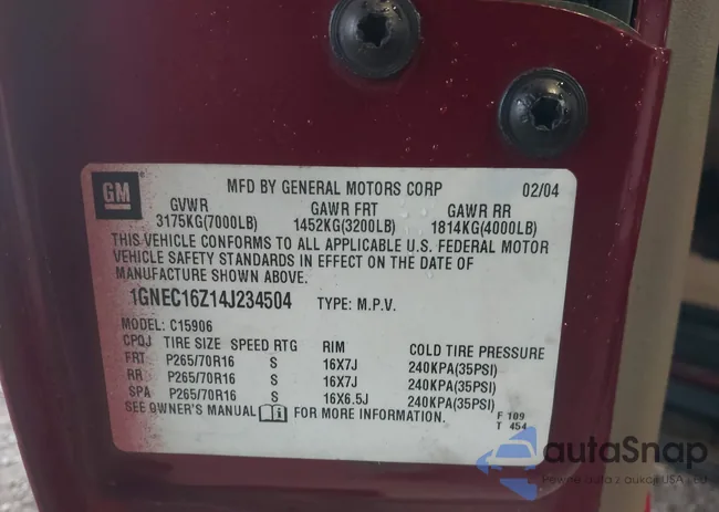 1GNEC16Z14J234504: 44151691