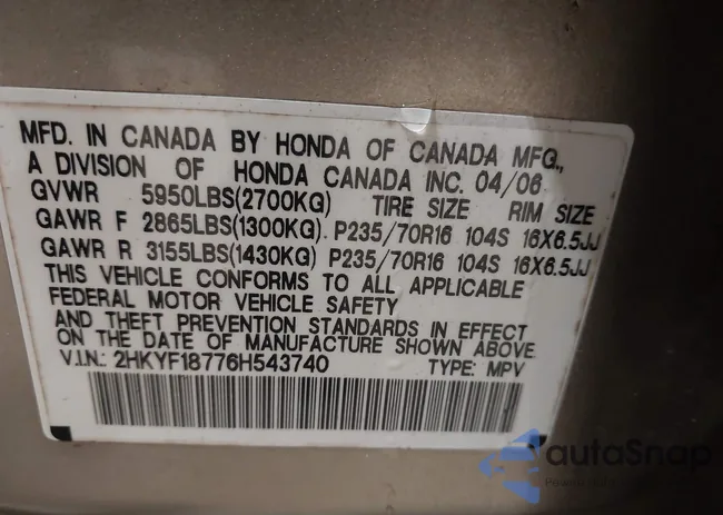 2HKYF18776H543740: 44151749