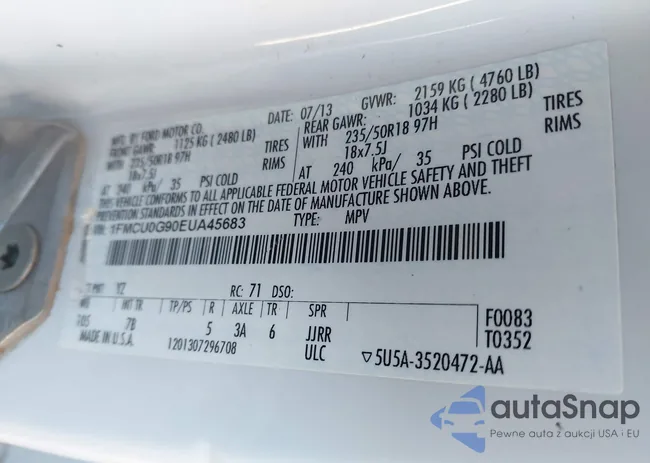 1FMCU0G90EUA45683: 44152007