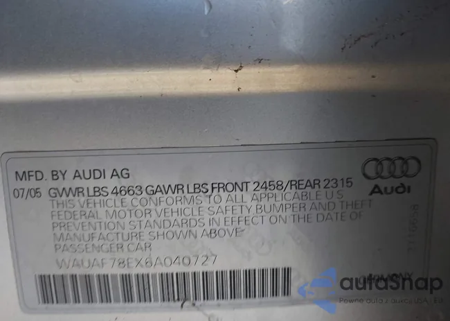 WAUAF78EX6A040727: 44152029