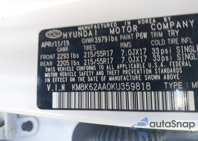 KM8K62AA0KU359818: 44151156