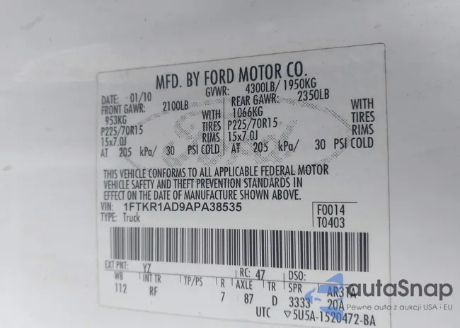 1FTKR1AD9APA38535: 44151185