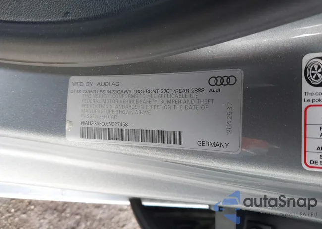 WAU2GAFC0EN027458: 44151200