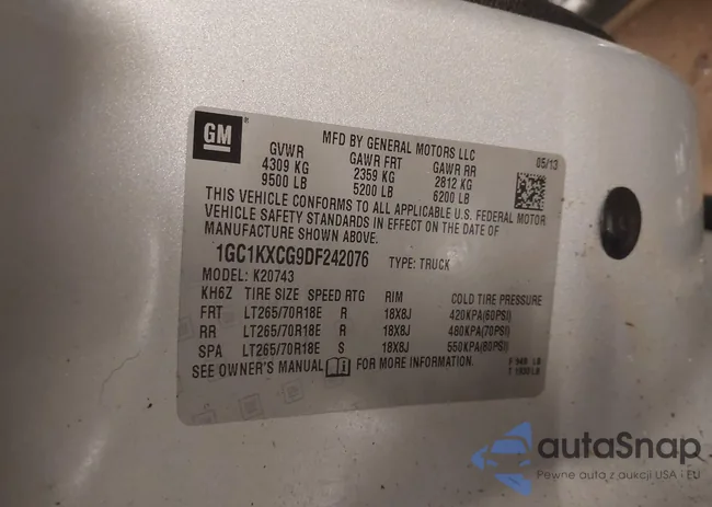 1GC1KXCG9DF242076: 44151302