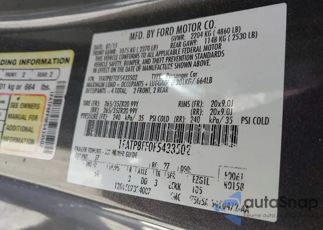 1FATP8FF0F5433502: 44151318