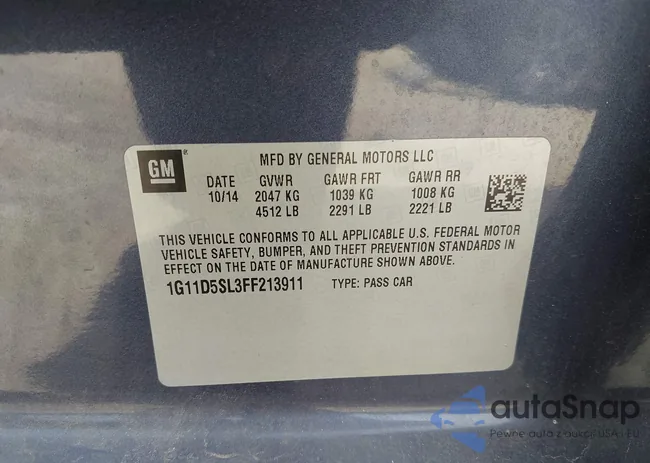 1G11D5SL3FF213911: 44151405