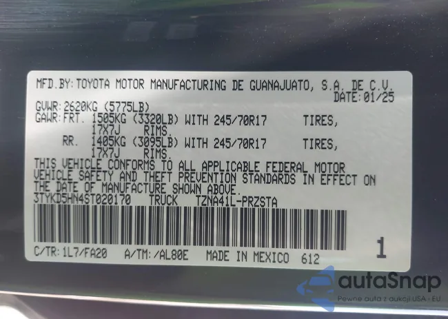 3TYKD5HN4ST020170: 44151454