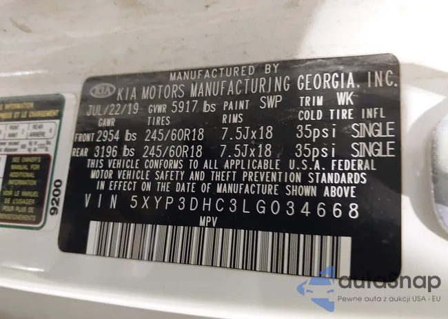 5XYP3DHC3LG034668: 44152483