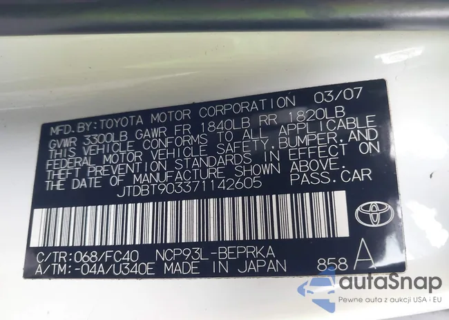 JTDBT903371142605: 44152542