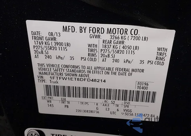 1FTFW1ET8DFD48214: 44152549