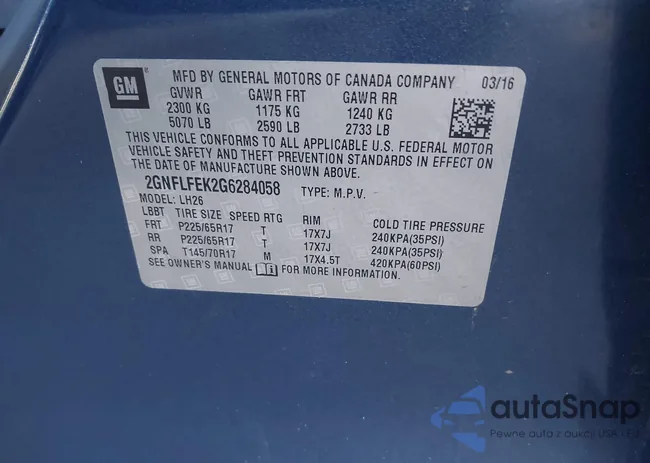 2GNFLFEK2G6284058: 44152703