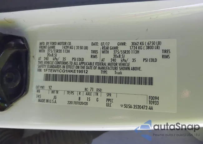 1FTEW1CG1HKE19512: 44152717