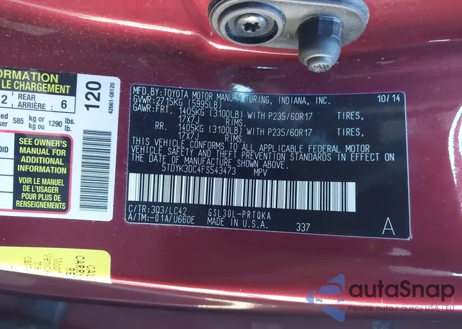 5TDYK3DC4FS543473: 44152727