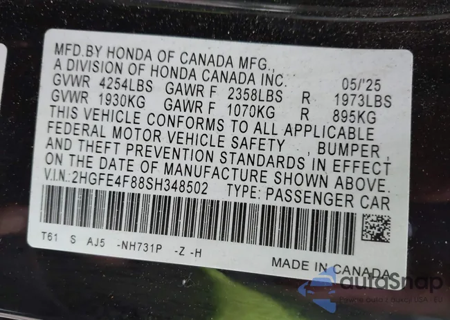 2HGFE4F88SH348502: 44152843