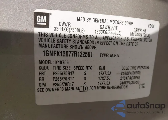 1GNFK13077R132501: 44152903