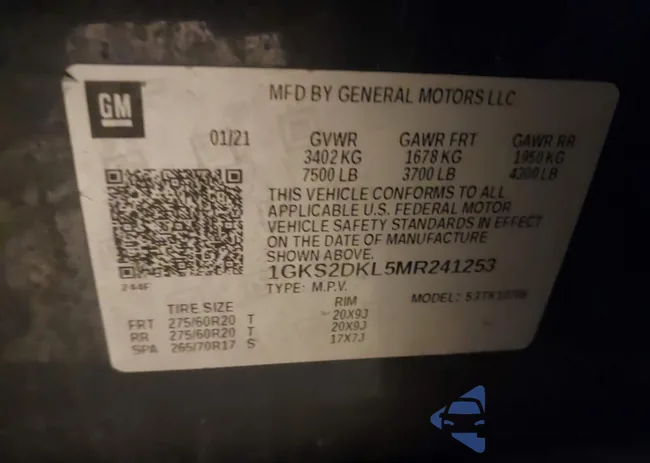 1GKS2DKL5MR241253: 44153005